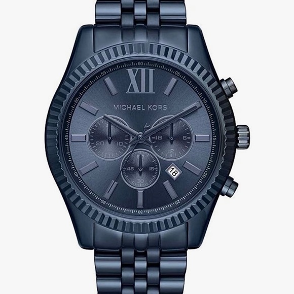 🔥 Michael Kors Watch Lexington Blue Chrongraph - Picture 1 of 6